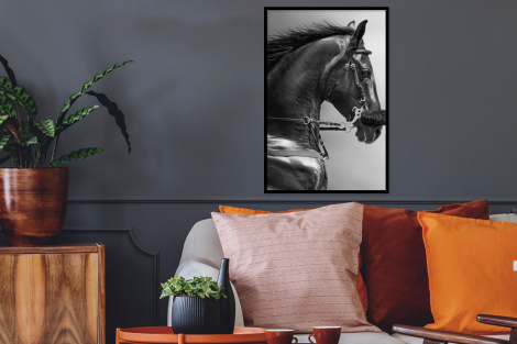 Poster met lijst - Paarden - Zwart - Portret - Dieren - Staand-thumbnail-2