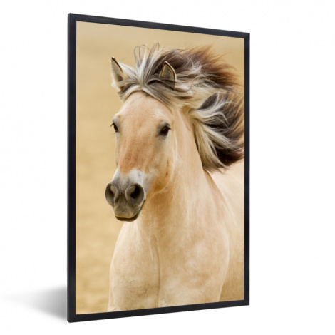 Poster mit Rahmen - Pferde - Tiere - Mähne - Porträt - Vertikal