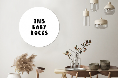 Runde Bilder - Zitate - Dieses Baby rockt - Baby - Kinder - Sprichwörter-3
