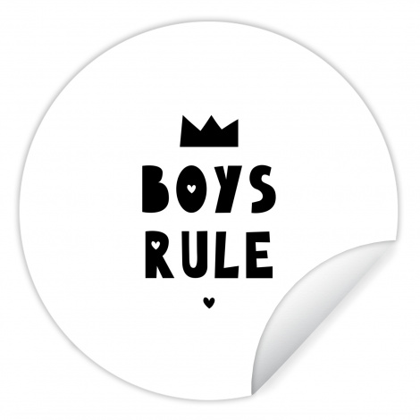 Behangcirkel - Boys Rule - Quotes - Spreuken - Kinderen - Jongens-thumbnail-1