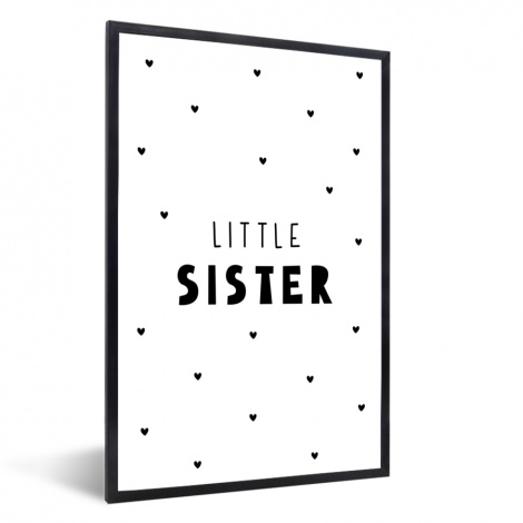 Poster mit Rahmen - Mädchen - Kleine Schwester - Sprichwörter - Zitate - Vertikal