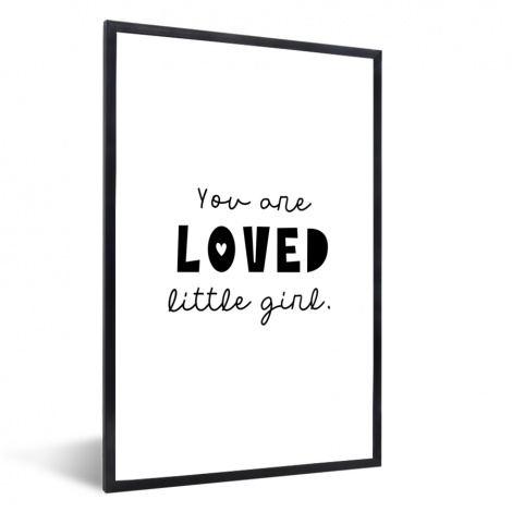 Poster mit Rahmen - Zitate - Sprichwörter - Du bist geliebtes kleines Mädchen - Kinder - Liebe - Vertikal-thumbnail-1