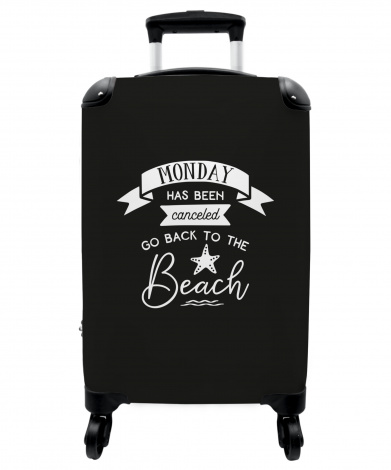 Koffer - Quotes - Maandag - Zwart wit - Strand - Vakantie