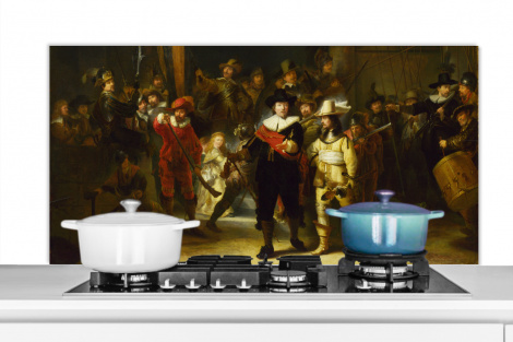 Spatscherm keuken - De Nachtwacht - Rembrandt van Rijn-1