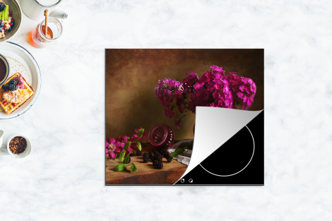 Herdabdeckplatte - Rustikal - Blumen - Rosa - Vase - Stilleben-thumbnail-4