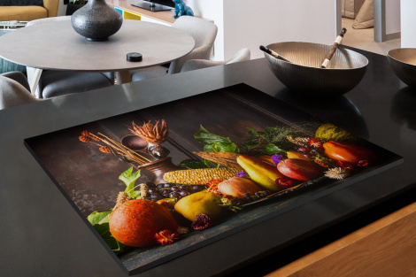 Herdabdeckplatte - Gemüse - Obst - Rustikal - Tisch-2