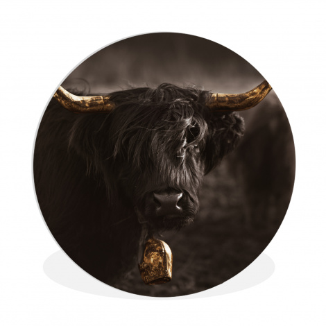 Runde Bilder - Schottischer Highlander - Gold - Kuhglocke - Hörner - Tiere-1