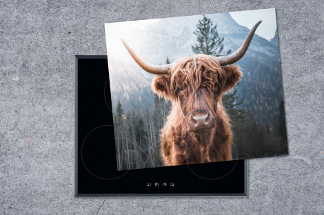 Herdabdeckplatte - Schottischer Hochländer - Kuh - Tiere - Berg - Natur-1