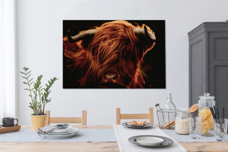 Canvas - Schotse hooglander - Koeienkop - hoorns - Portret - Dieren-4