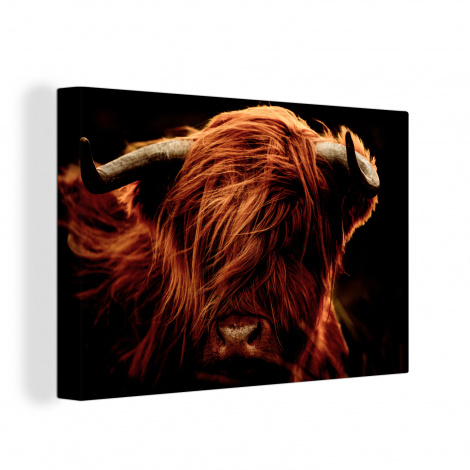 Canvas - Schotse hooglander - Koeienkop - hoorns - Portret - Dieren-thumbnail-1