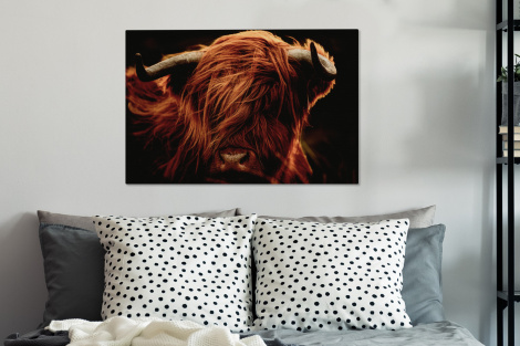 Canvas - Schotse hooglander - Koeienkop - hoorns - Portret - Dieren-thumbnail-3