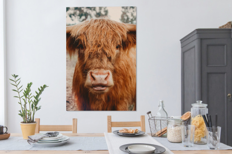 Canvas schilderij - Koeien - Schotse hooglander - hoorns - Bruin - Landschap-thumbnail-4