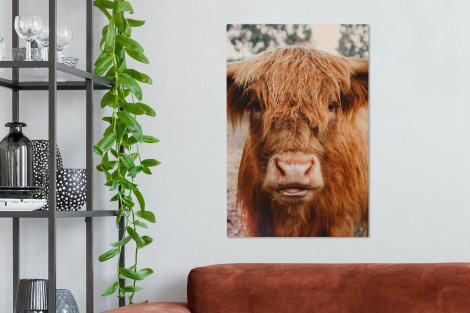 Canvas - Koeien - Schotse hooglander - hoorns - Bruin - Landschap-thumbnail-2