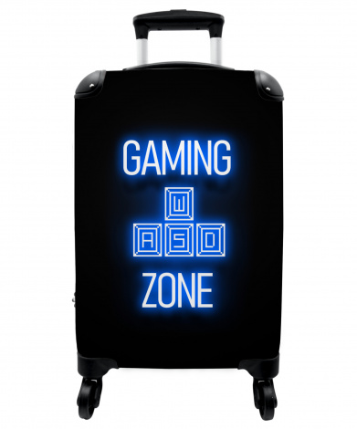 Koffer - Gaming - Tekst - Gaming zone - Neon - Blauw