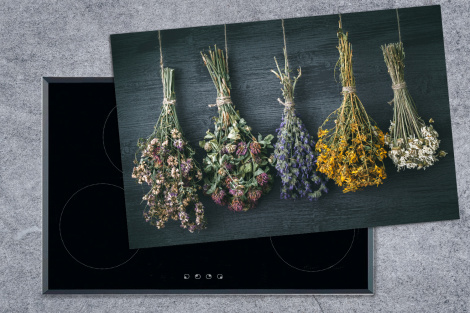 Herdabdeckplatte - Trockenblumen - Blumen - Blumenstrauß - Stilleben - Seil - Bündel