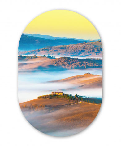 Muurovaal - Toscane - Mist - Ochtend-thumbnail-1