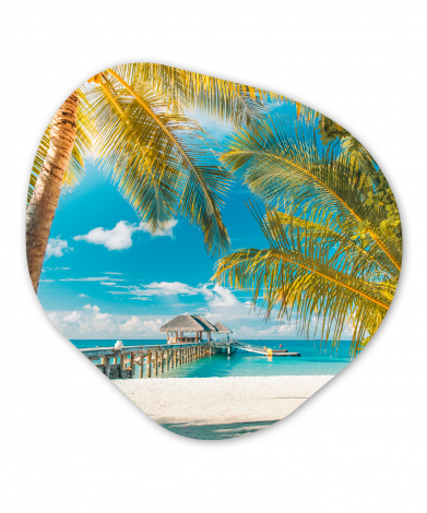 Organisches wandbild - Tropisch - Strand - Palme
