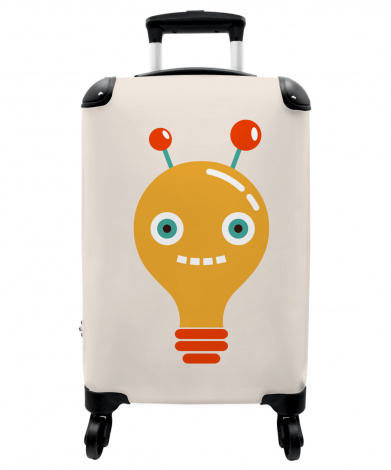 Koffer - Gloeilamp - Robot - Beige - Smile - Kinderen