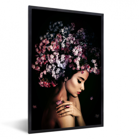 Poster mit Rahmen - Blossom - Frau - Rosa - Luxus - Vertikal