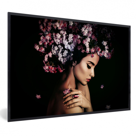 Poster mit Rahmen - Blossom - Frau - Rosa - Luxus - Horizontal