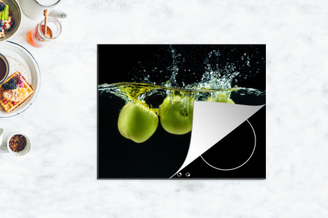 Inductiebeschermer - Appels - Fruit - Water - Zwart - Groen-thumbnail-4
