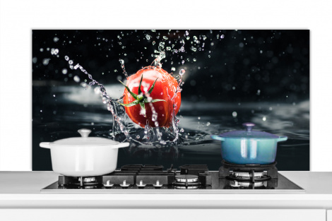 Spritzschutz Küche - Tomate - Gemüse - Stilleben - Wasser - Rot-1