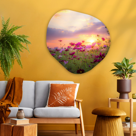 Organisches wandbild - Sonnenuntergang - Blumen - Rosa-thumbnail-2