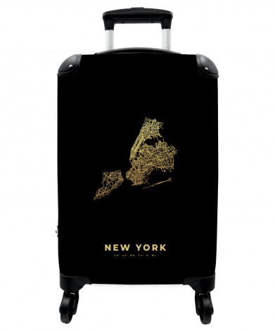 Koffer - Kaart - Stadskaart - New York - Goud - Amerika