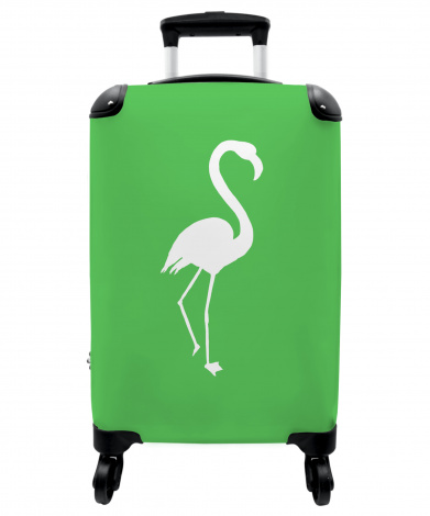 Koffer - Flamingo - Wit - Groen - Vogel