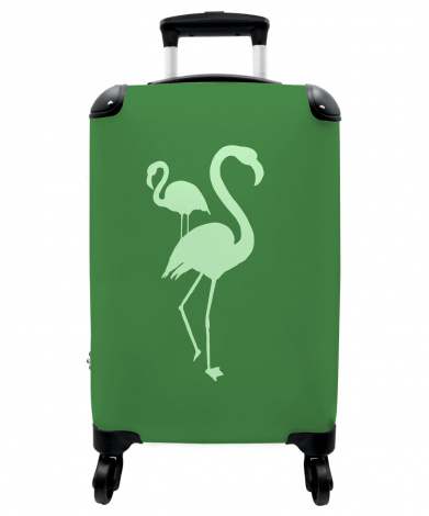 Koffer - Flamingo - Vogels - Groen