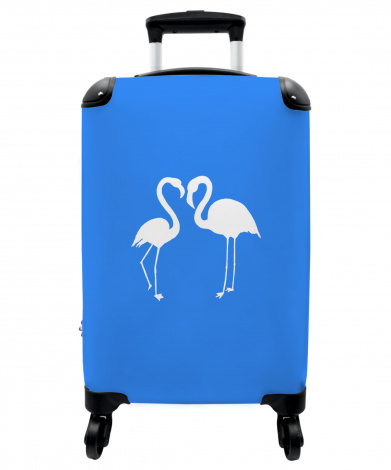 Koffer - Flamingo - Blauw - Vogels - Dier