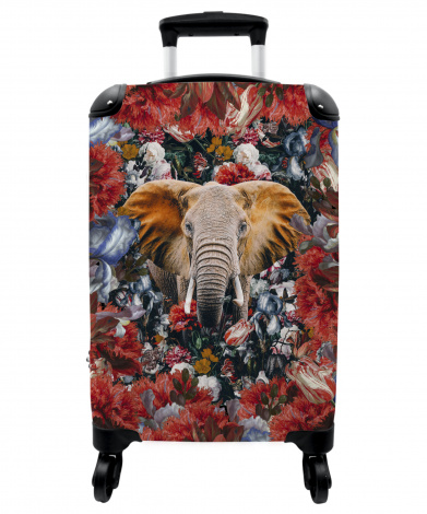 Koffer - Olifant - Bloemen - Wilde dieren - Botanisch