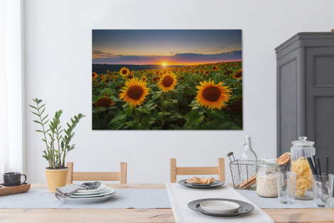 Leinwand - Blumen - Nacht - Sonnenuntergang - Sonnenblume - Horizont-4