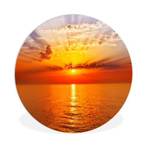 Runde Bilder - Sonnenuntergang - Meer - Himmel - Orange - Horizont - Wasser