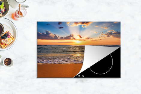 Herdabdeckplatte - Strand - Sonnenuntergang - Meer - Wolken - Horizont-4