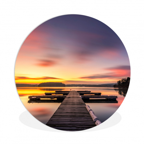 Runde Bilder - Steg - Sonnenuntergang - Wasser - Meer - Spiegelung-thumbnail-1