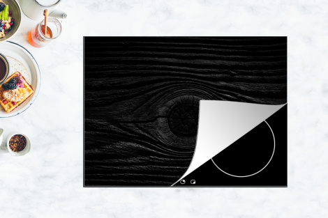 Herdabdeckplatte - Holz - Schwarz - Weiß - Design - Strukturen-thumbnail-4