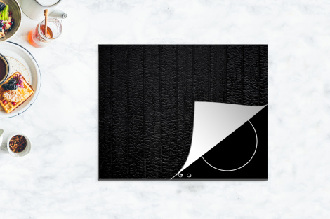 Herdabdeckplatte - Schwarz - Design - Textur - Lederoptik-thumbnail-4