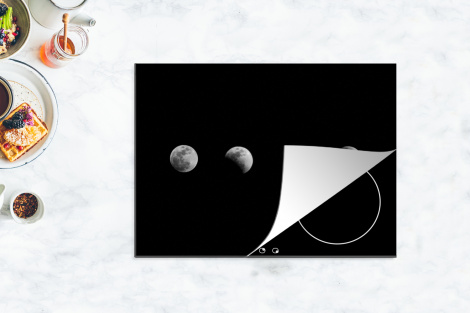 Herdabdeckplatte - Schwarz - Weiß - Mond - Mondphase - Weltraum-thumbnail-4