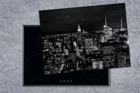 Herdabdeckplatte - Skyline - Schwarz - Weiß - New York - Amerika-thumbnail-1