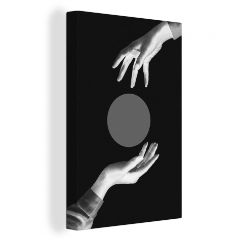 Canvas schilderij - Handen - Retro - cirkel