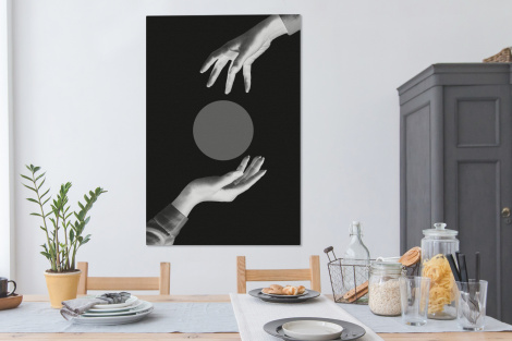 Canvas schilderij - Handen - Retro - cirkel-4