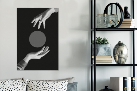 Canvas schilderij - Handen - Retro - cirkel-3