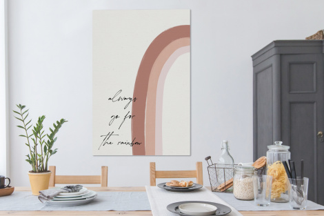 Canvas schilderij - Regenboog - Always go for the rainbow - Quotes - Tekst-4