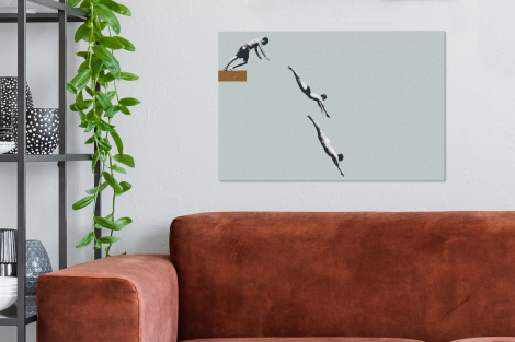 Canvas schilderij - Wijnglas - Mannen - Vintage-2