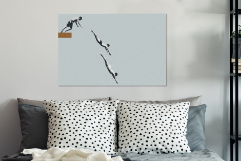 Canvas schilderij - Wijnglas - Mannen - Vintage-3