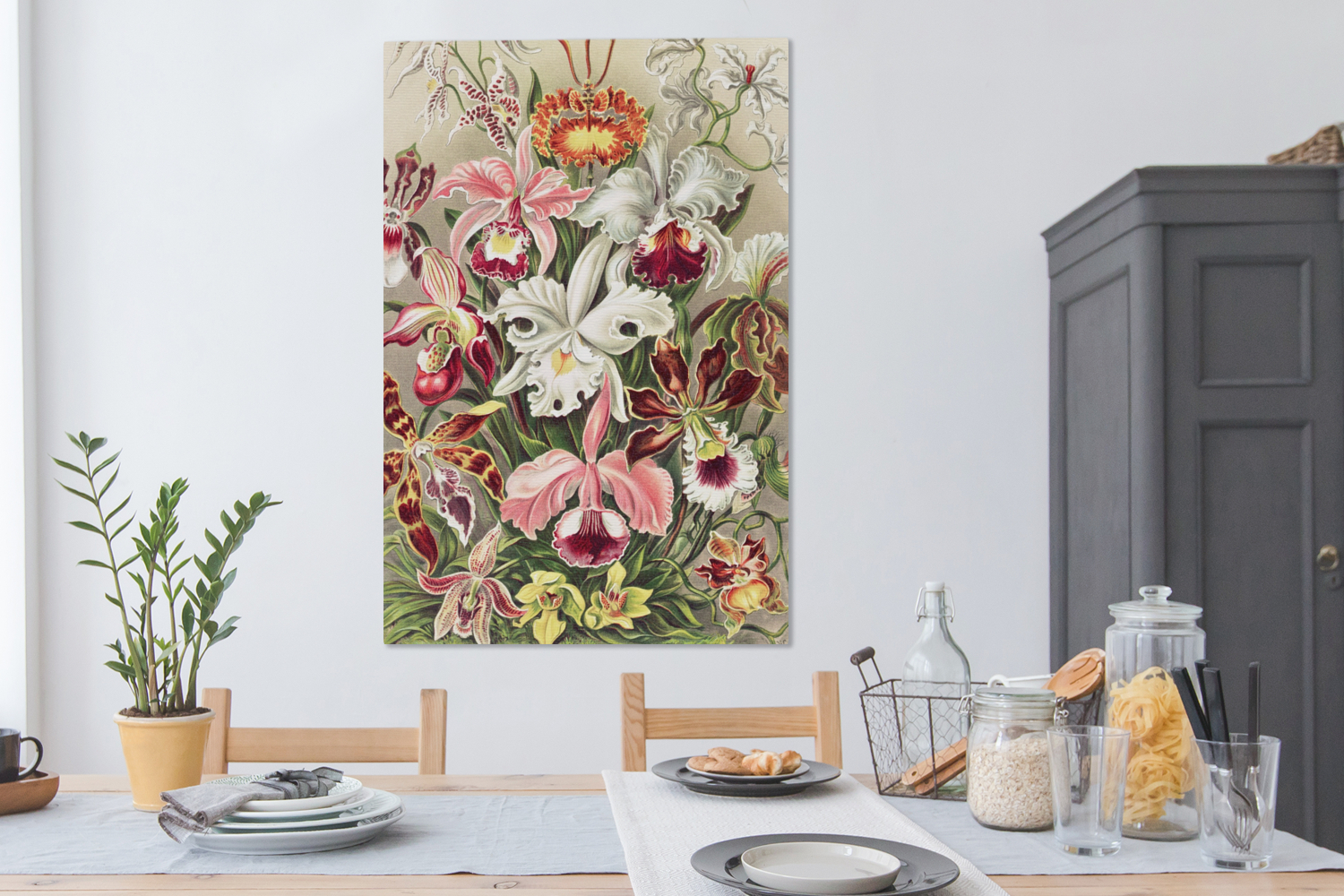 Canvas schilderij - Bloemen - Ernst Haeckel - Vintage - Orchidee-4