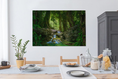 Canvas schilderij - Jungle - Stenen - Water - Natuur-4