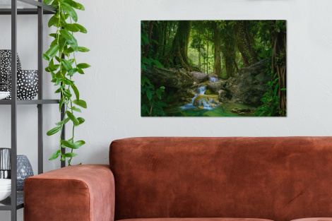 Canvas schilderij - Jungle - Stenen - Water - Natuur-2