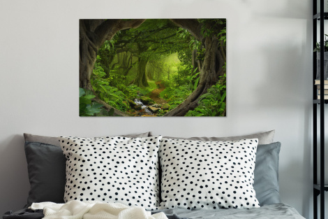 Canvas schilderij - Jungle - Groen - Natuur - Tropisch-3